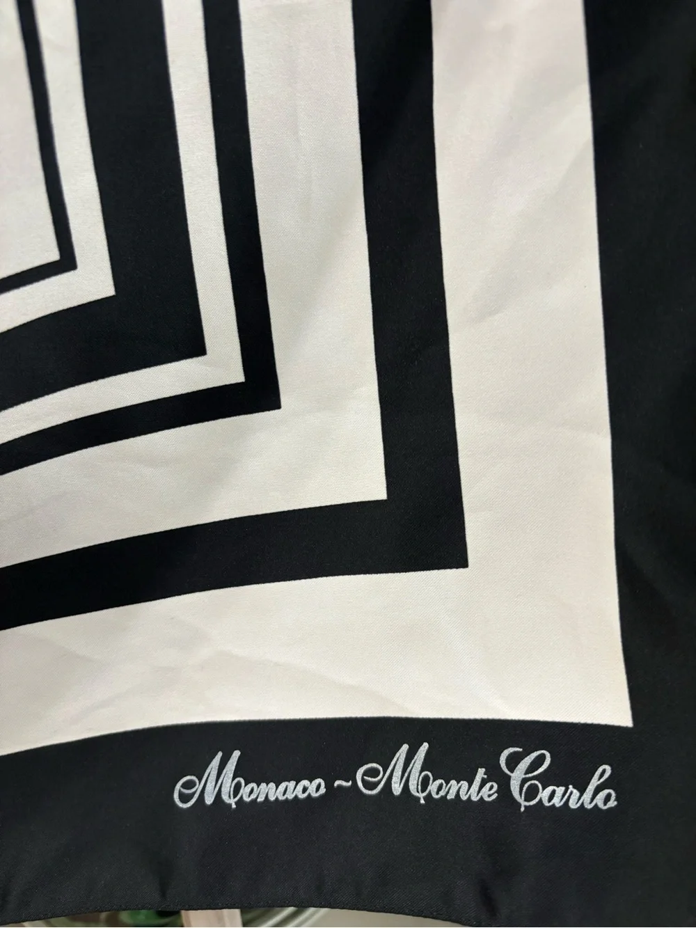 MONACO Monte Carlo - Black & White Polka Dot Scarf